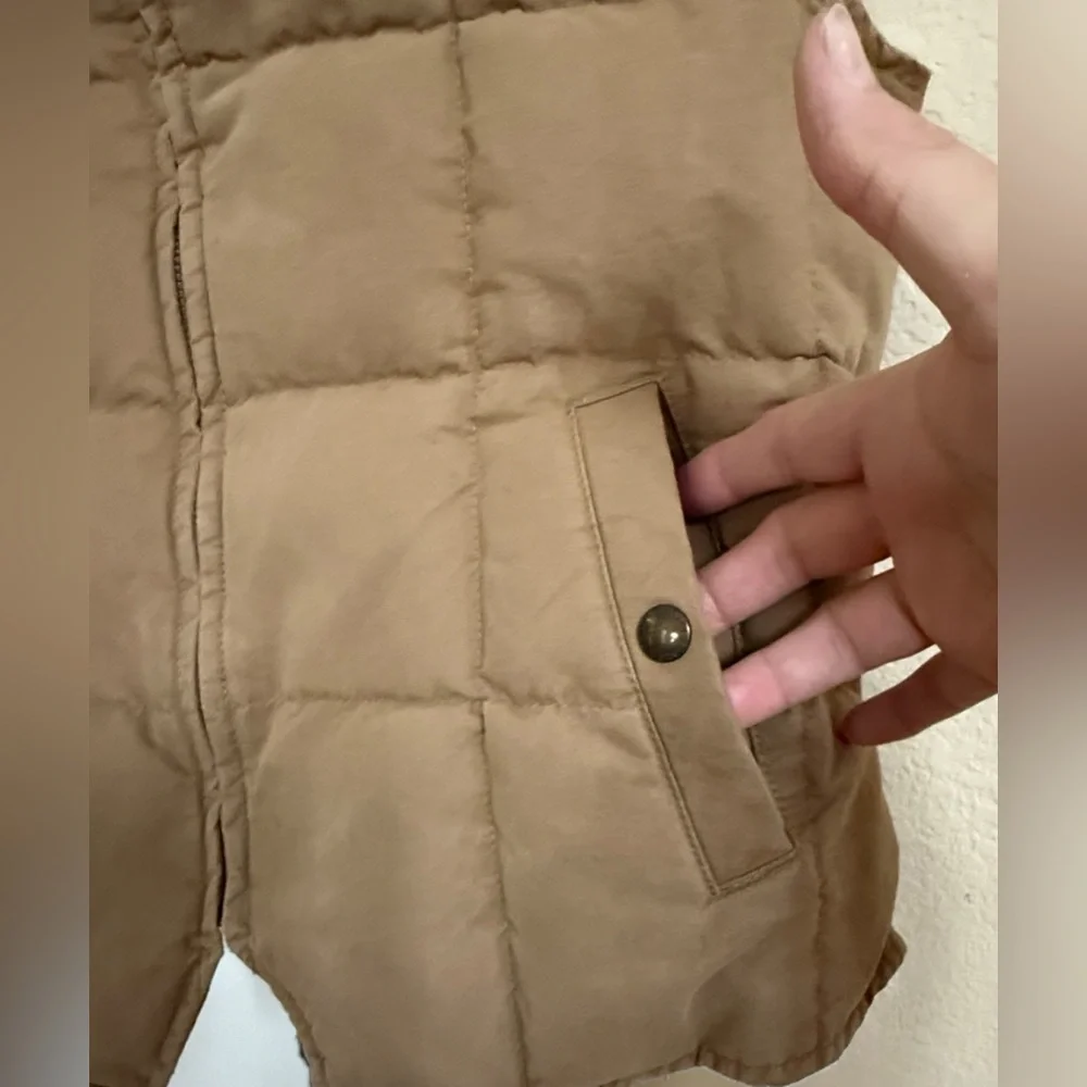 RALPH LAUREN 100% Cotton Down Filled Tan Women’s Winter Vest Size Medium - Picture 3 of 7